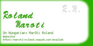 roland maroti business card